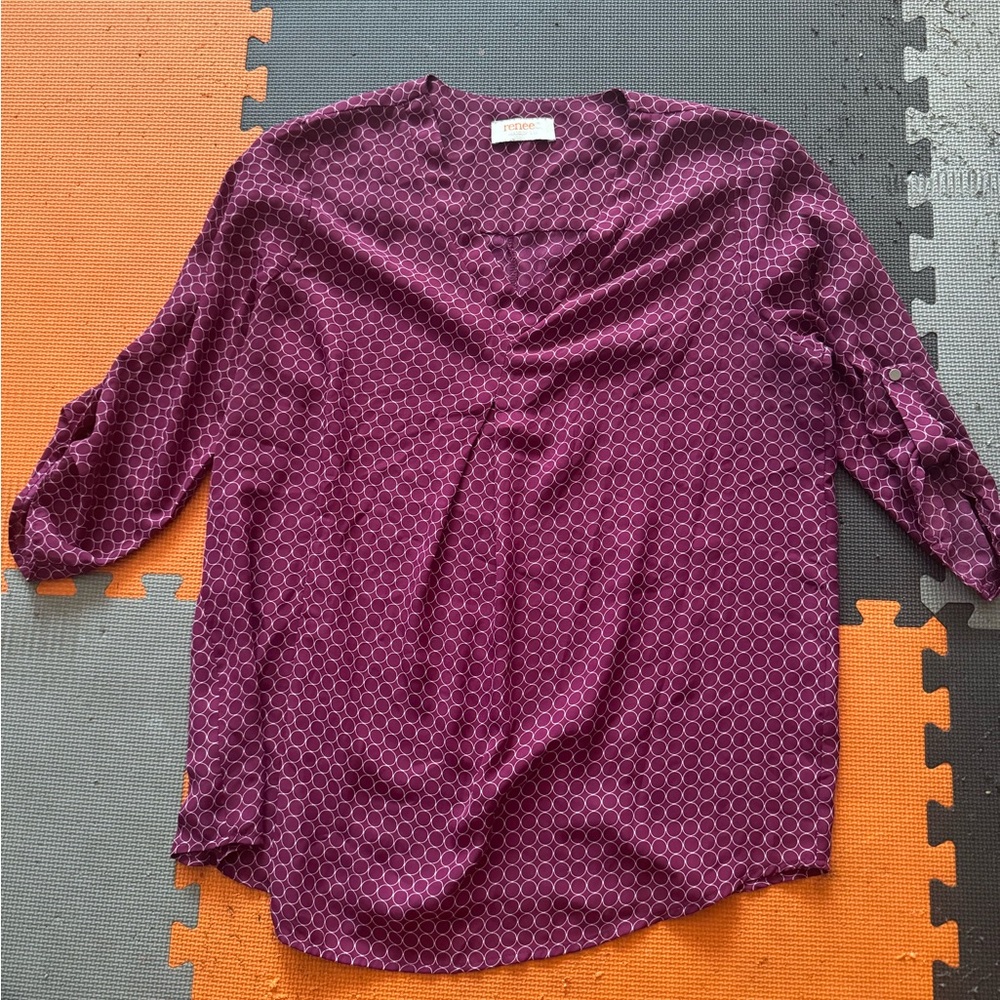 Purple Geometric Print Women's Top